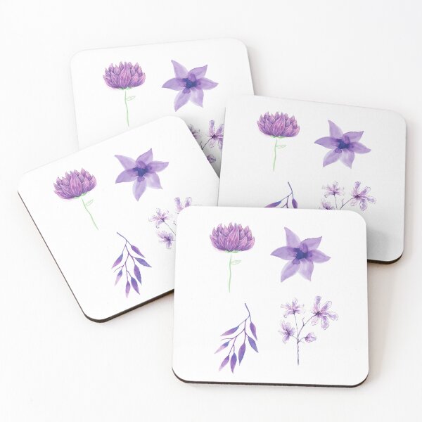 Item preview, Purple Watercolor Elegant Flowers Collection Pack designed and sold by delinscious.