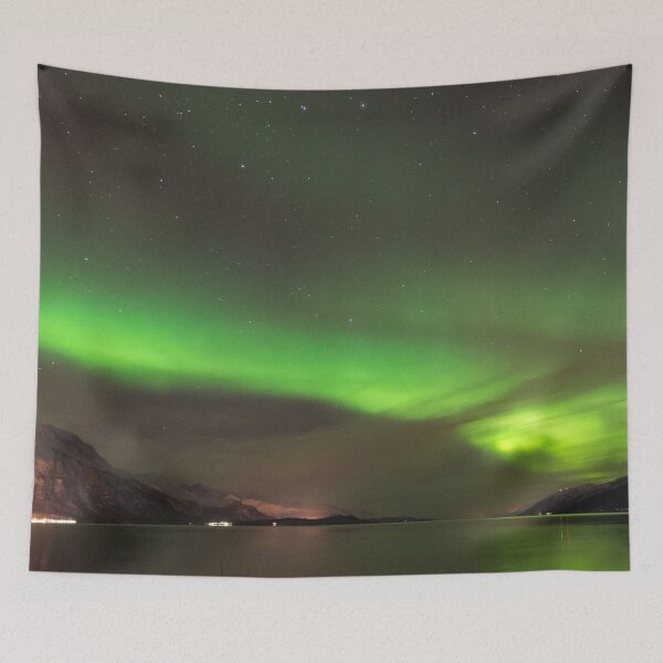 Item preview, Northern lights, just outside Tromso, Norway - greens, black. Spectacular! designed and sold by JellyBeenzz.