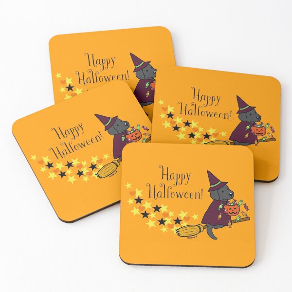 Item preview, Halloween Black Labrador and Broom designed and sold by HappyLabradors.