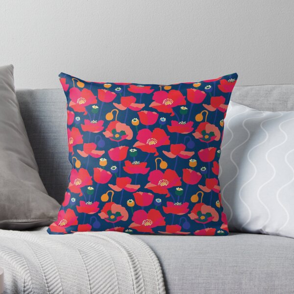 POPPY FIELD Throw Pillow