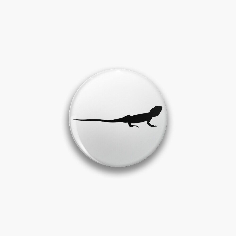 Bearded Dragon Reptile Silhouette Pin