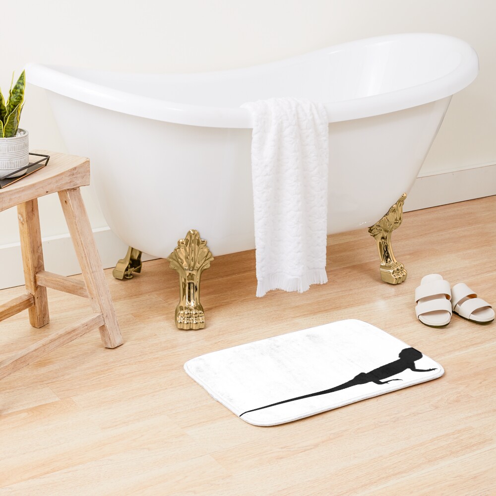Bearded Dragon Reptile Silhouette Bath Mat