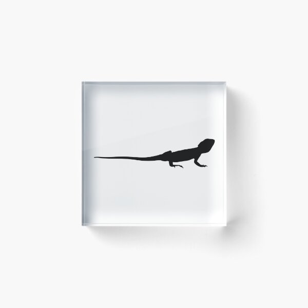 Bearded Dragon Reptile Silhouette Acrylic Block