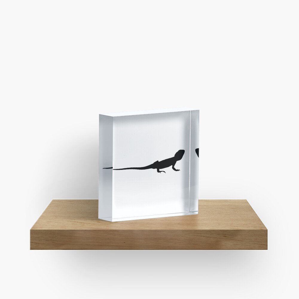 Bearded Dragon Reptile Silhouette Acrylic Block