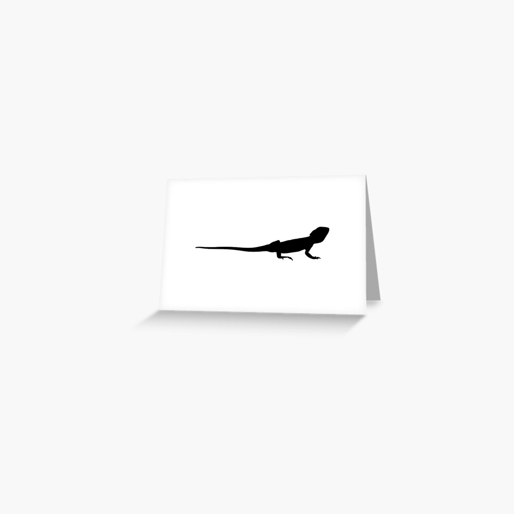 Bearded Dragon Reptile Silhouette Greeting Card