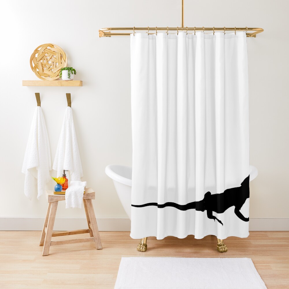 Bearded Dragon Reptile Silhouette Shower Curtain