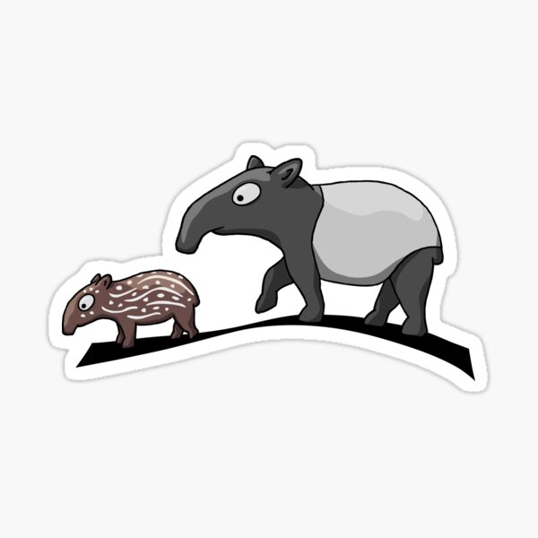 Vista previa del artículo con la obra «Tapir Familia Madre Mamá y bebé Día de la madre Tapir», diseñado y vendido por Skizzenmonster.