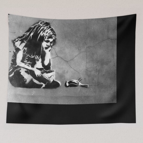 Item preview, Sad Girl With Dead Bird - BANKSY- Stencil Graffiti designed and sold by WE-ARE-BANKSY.