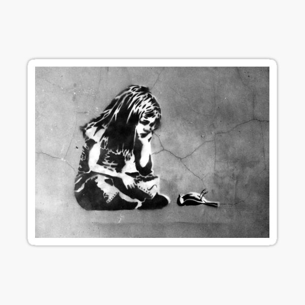Item preview, Sad Girl With Dead Bird - BANKSY- Stencil Graffiti designed and sold by WE-ARE-BANKSY.