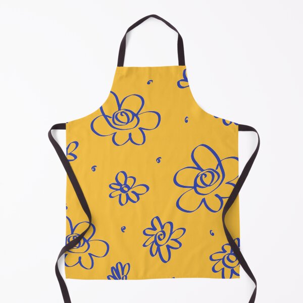 Item preview, Blue Linguine Flowers on Yellow designed and sold by foft.