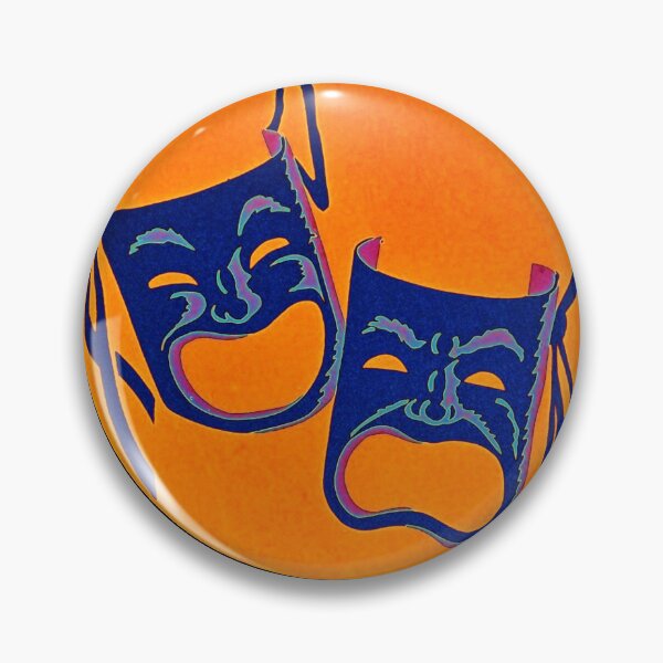 Item preview, Máscara de teatro feliz y triste (naranja - azul) designed and sold by smudgepixel.