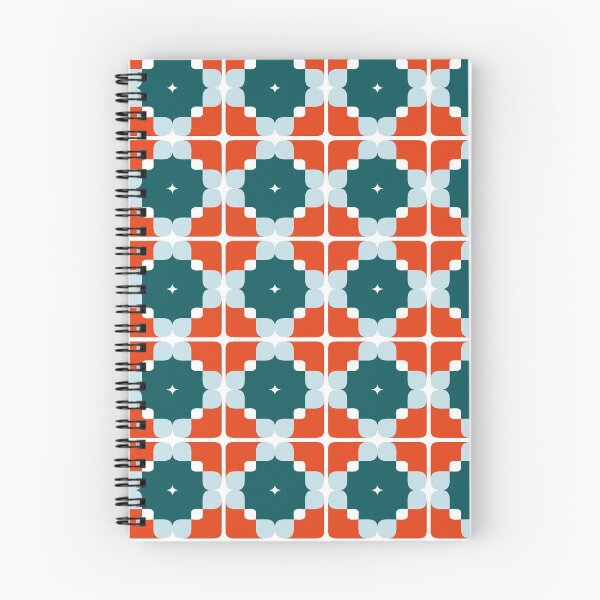 Item preview, Patrón colorido retro Azulejo rojo, azul y turquesa, Vintage designed and sold by irusca_ artworks.