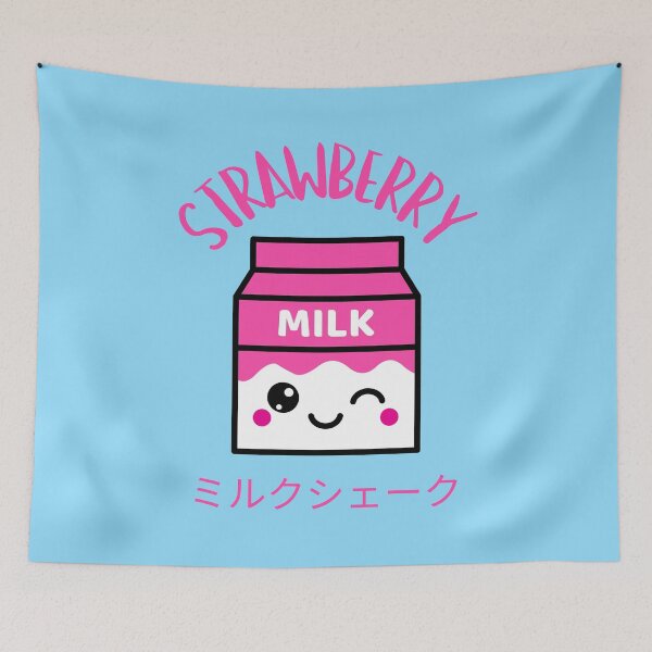 Item preview, Kawaii pink strawberry milkshake ミルクシェーク designed and sold by plzLOOK.