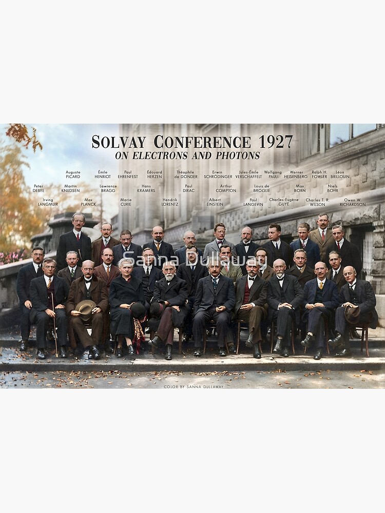 Solvay Conference 1927 poster. Einstein, Curie, Bohr and more. by SannaDullaway