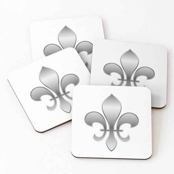 Item preview, Fleur de Lys / Fleur de Lis Metallic silver look designed and sold by lathspell.