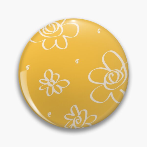Item preview, White Linguine Flowers on Mustard designed and sold by foft.
