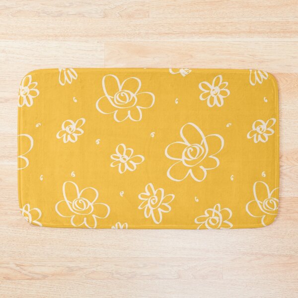 Item preview, White Linguine Flowers on Mustard designed and sold by foft.