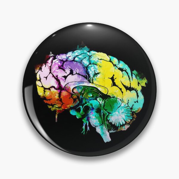 Item preview, Watercolor Mental health brain art psychology colorfull designed and sold by Collagedream.