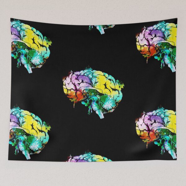 Item preview, Watercolor Mental health brain art psychology colorfull designed and sold by Collagedream.