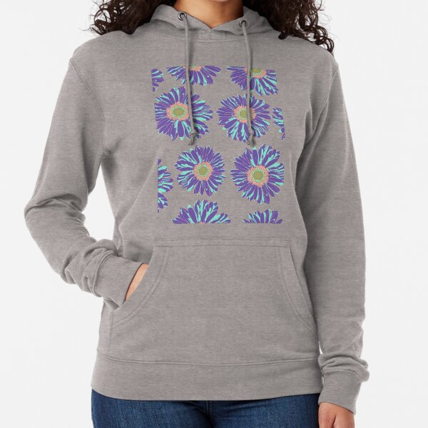 Gerbera Daisy Flowers Fantasy in Purple Lightweight Hoodie