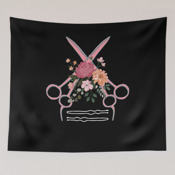 Item preview, Floral Scissors Hairstylist  designed and sold by bestshirtdesign.