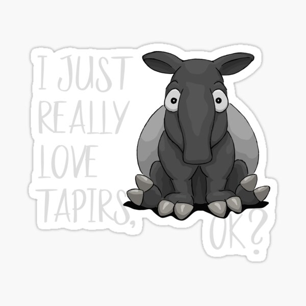 Vista previa del artículo con la obra «Realmente amo a los tapires, ¿de acuerdo? Tapir gordito de dibujos animados», diseñado y vendido por Skizzenmonster.