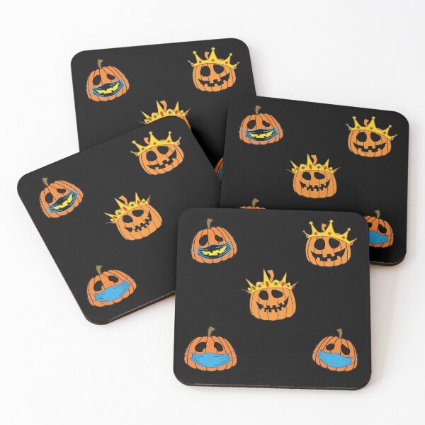 Item preview, Halloween pumpkin sticker pack. Pumpking, Pumpqueen and socially distancing pumpkins designed and sold by ReluctantChickn.