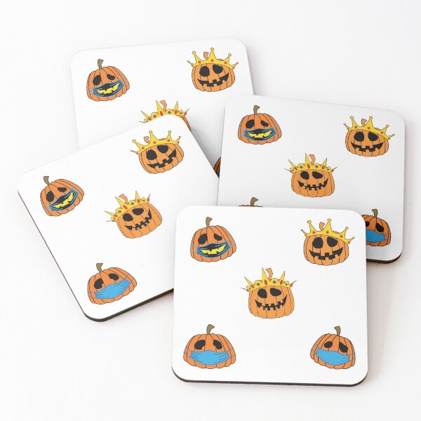 Item preview, Halloween pumpkin sticker pack. Pumpking, Pumpqueen and socially distancing pumpkins designed and sold by ReluctantChickn.