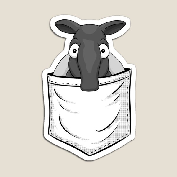 Artikel-Vorschau von Cooler Funky Chubby Malayan Tapir in Ihrer Tasche, designt und verkauft von Skizzenmonster.