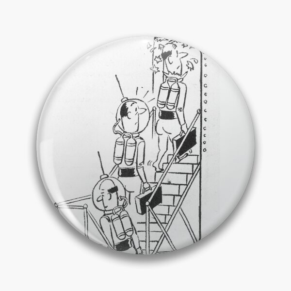 Item preview, Spacemen walking into a rocket ship Vintage illustration designed and sold by Vintage Designs +.