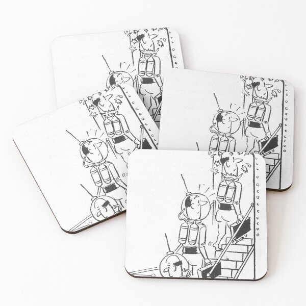 Item preview, Spacemen walking into a rocket ship Vintage illustration designed and sold by Vintage Designs +.