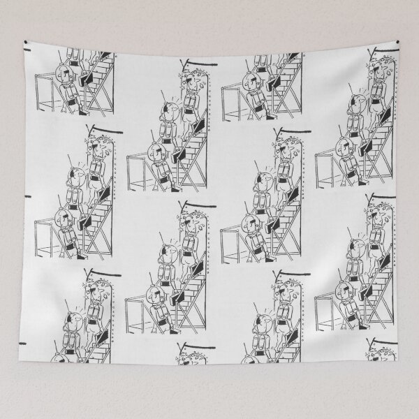 Item preview, Spacemen walking into a rocket ship Vintage illustration designed and sold by Vintage Designs +.