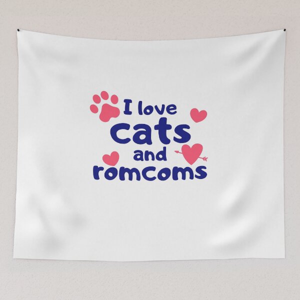Item preview, I Love Cats and Romcoms designed and sold by razvigod.