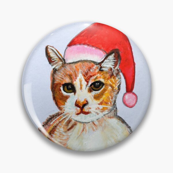 Item preview, Christmas Cat kitten kitty feline red hat festive designed and sold by artbymanjiri.