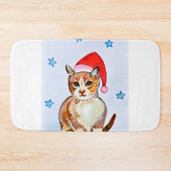 Item preview, Christmas Cat kitten kitty feline red hat festive designed and sold by artbymanjiri.