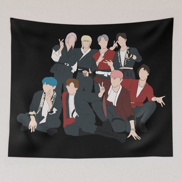 Item preview, Stray Kids Backdoor group ot8 sticker & backpack designed and sold by Amy Hearts.