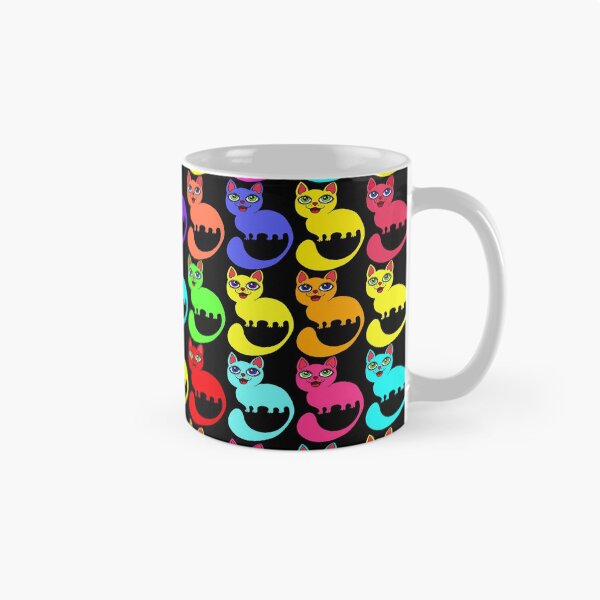 Aperçu de l'œuvre drôles doux petits chats impression abstrast animal coloré créée et vendue par NikaAstra.