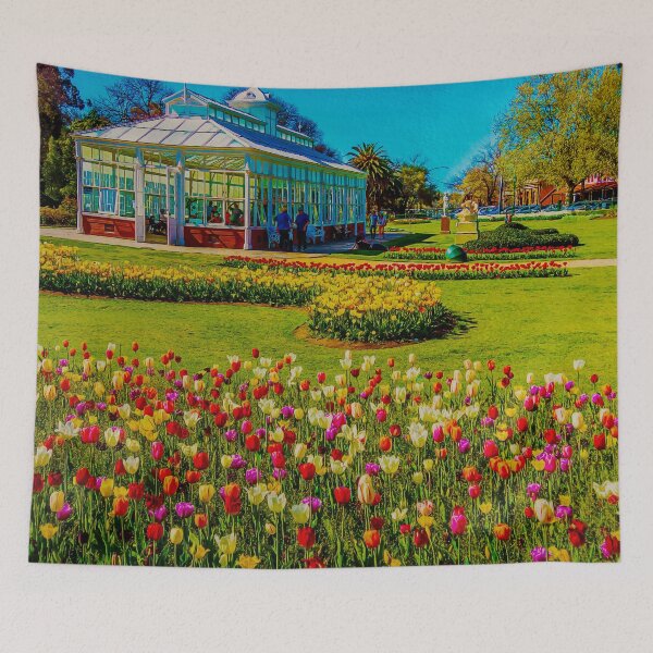 Item preview, Oil on Canvas - Springtime Tulips at the Conservatory Gardens designed and sold by Steven Jodoin.