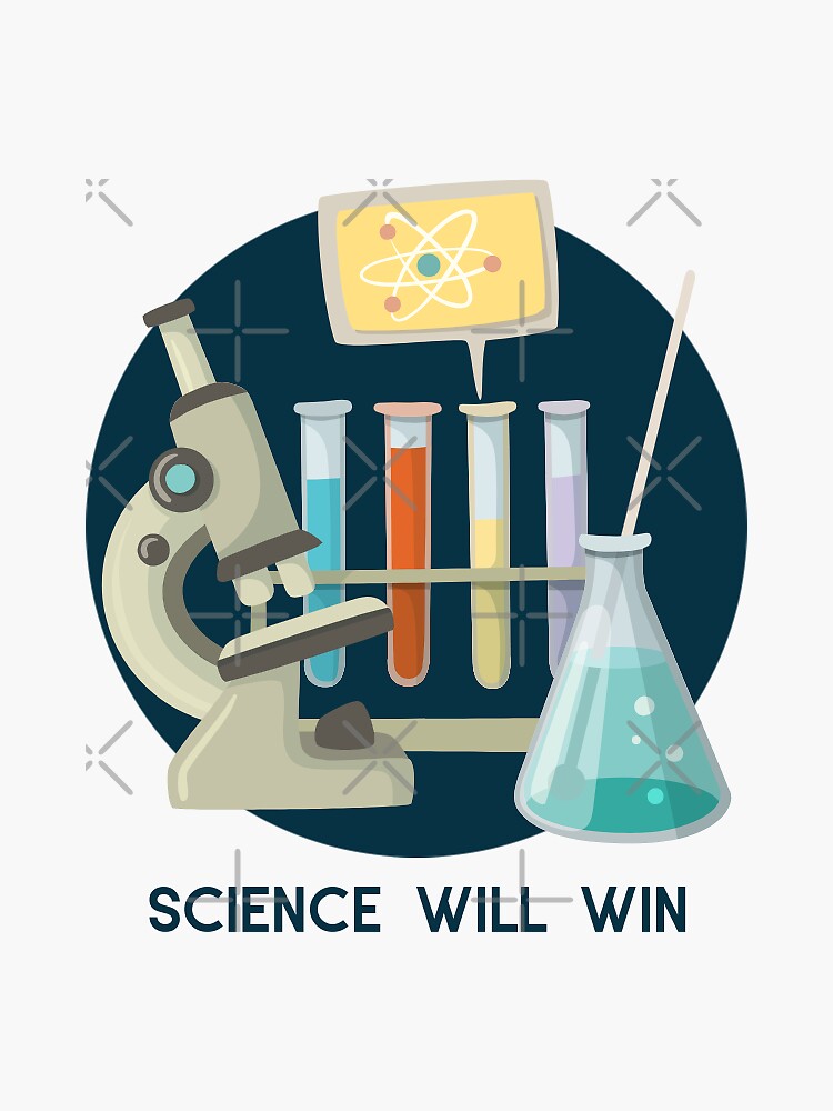 "Science Will Win Laboratory Test Tube" Sticker for Sale by