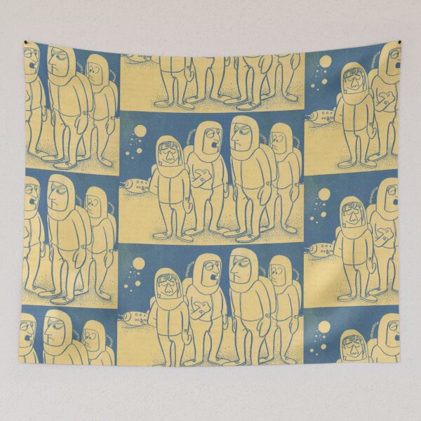 Item preview, Group of Astronauts   Cartoon Vintage illustration designed and sold by Vintage Designs +.