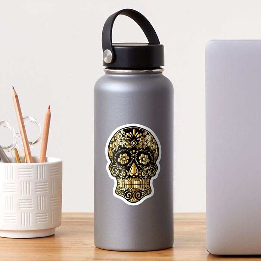 Gold Skull Sticker