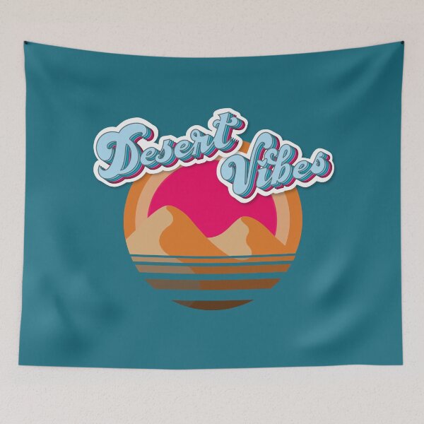 Item preview, Retro Desert Vibes in pink and blue designed and sold by CreatEVEdesign.