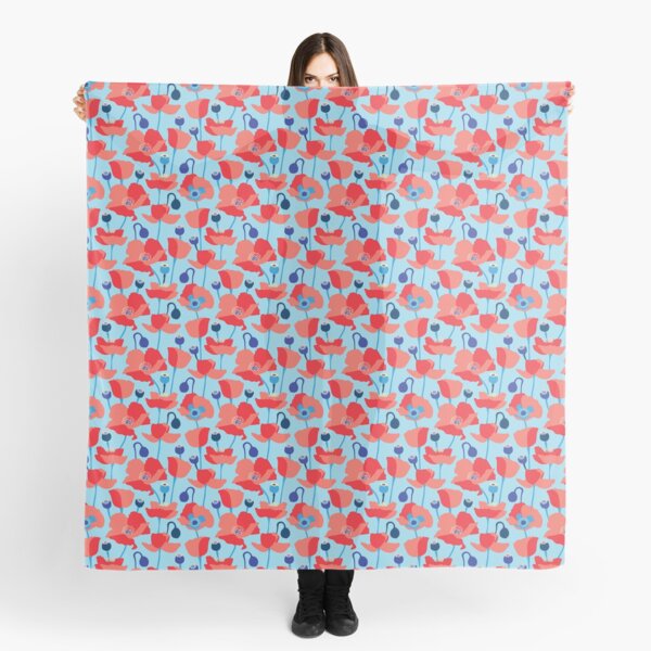 Poppy Field Blue Scarf