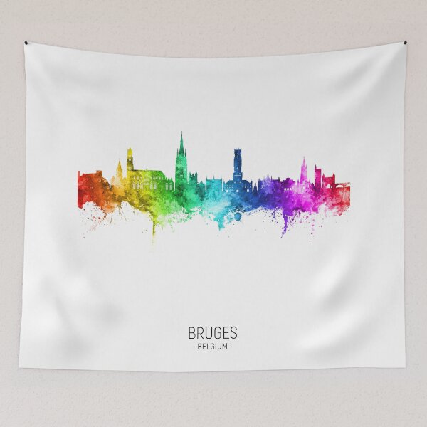 Item preview, Bruges Belgium Skyline designed and sold by ArtPrints.