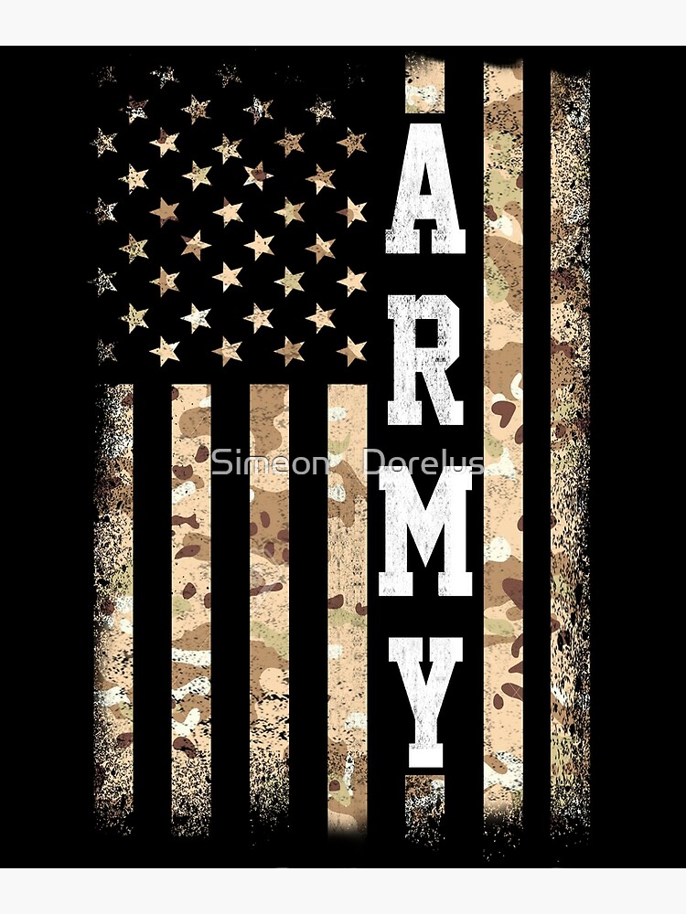 US Army Veteran Camo American Flag Gift Memorial Day 4th Of July, Veterans  Day Art Print for Sale by Simeon Dorelus