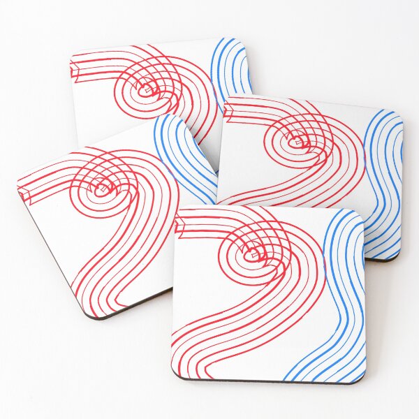 Item preview, Red and blue curvy lines designed and sold by Aura-E.