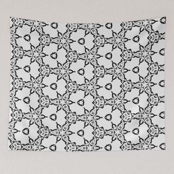 Item preview, Monochrome star flower pattern designed and sold by Keyperboo.