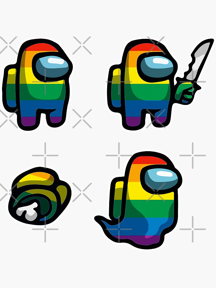 "Among Us Rainbow" Sticker by Midknight-GG | Redbubble