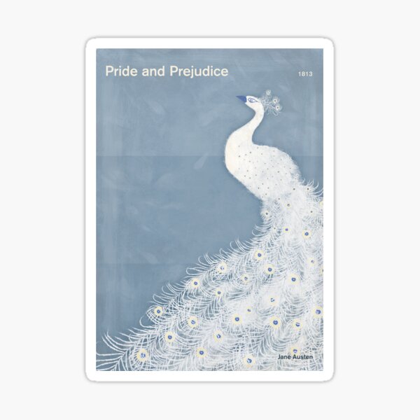 Pride and Prejudice, Jane Austen Literary Art for Book Lovers Sticker