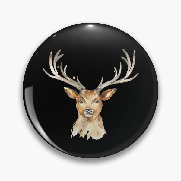 Item preview, Deer head watercolor black background designed and sold by Jenmag.